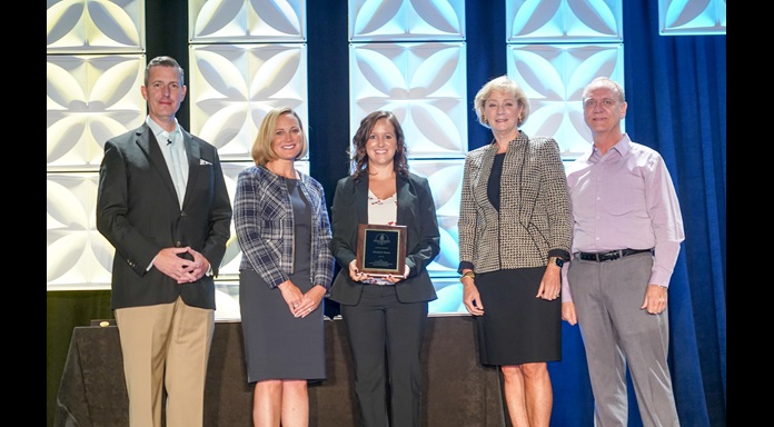 Michelle Rand getting an NCMA award